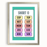 Numbers and Shapes Wall Art – Short O Phonics Learning Print