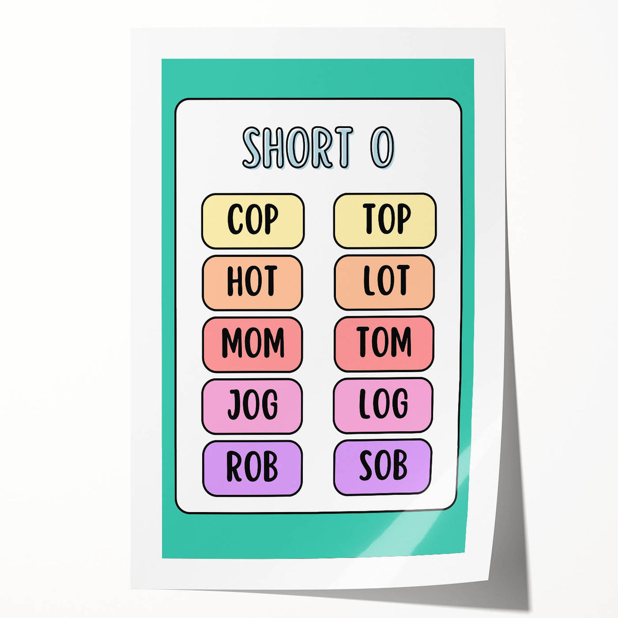 Numbers and Shapes Wall Art – Short O Phonics Learning Print