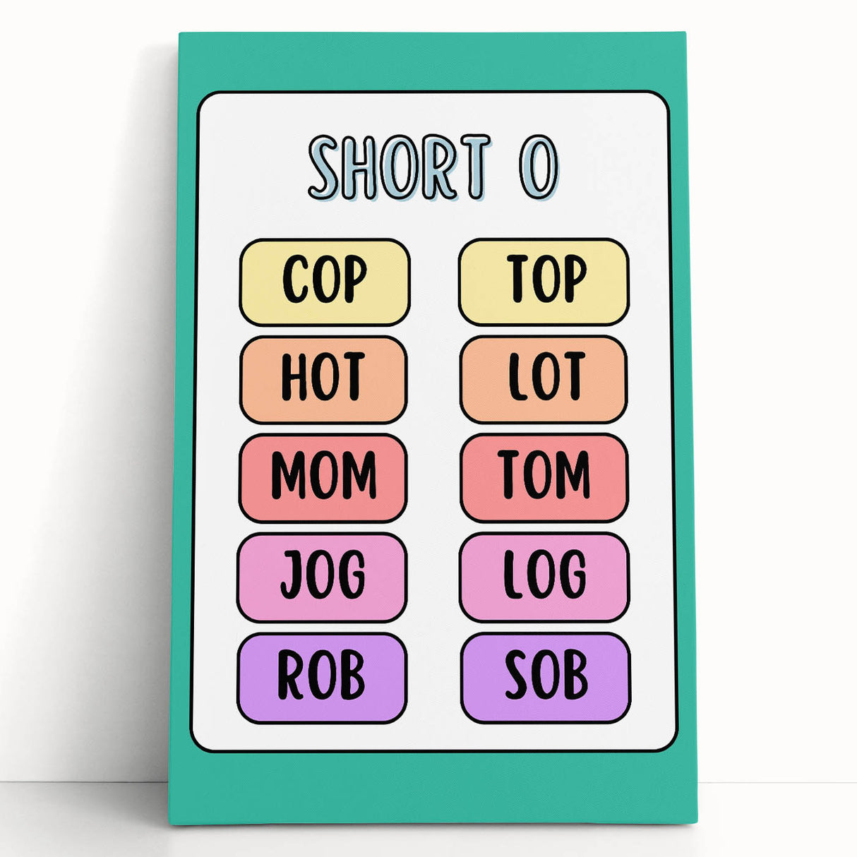 Numbers and Shapes Wall Art – Short O Phonics Learning Print