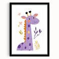 Playful Giraffe Nursery Wall Art - Framed Baby Art Prints