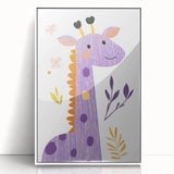 Playful Giraffe Nursery Wall Art - Framed Baby Art Prints