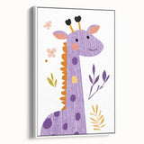Playful Giraffe Nursery Wall Art - Framed Baby Art Prints