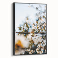 Black and white vintage poster art on framed canvas depicting a spring landscape, suitable for bedroom wall decor.