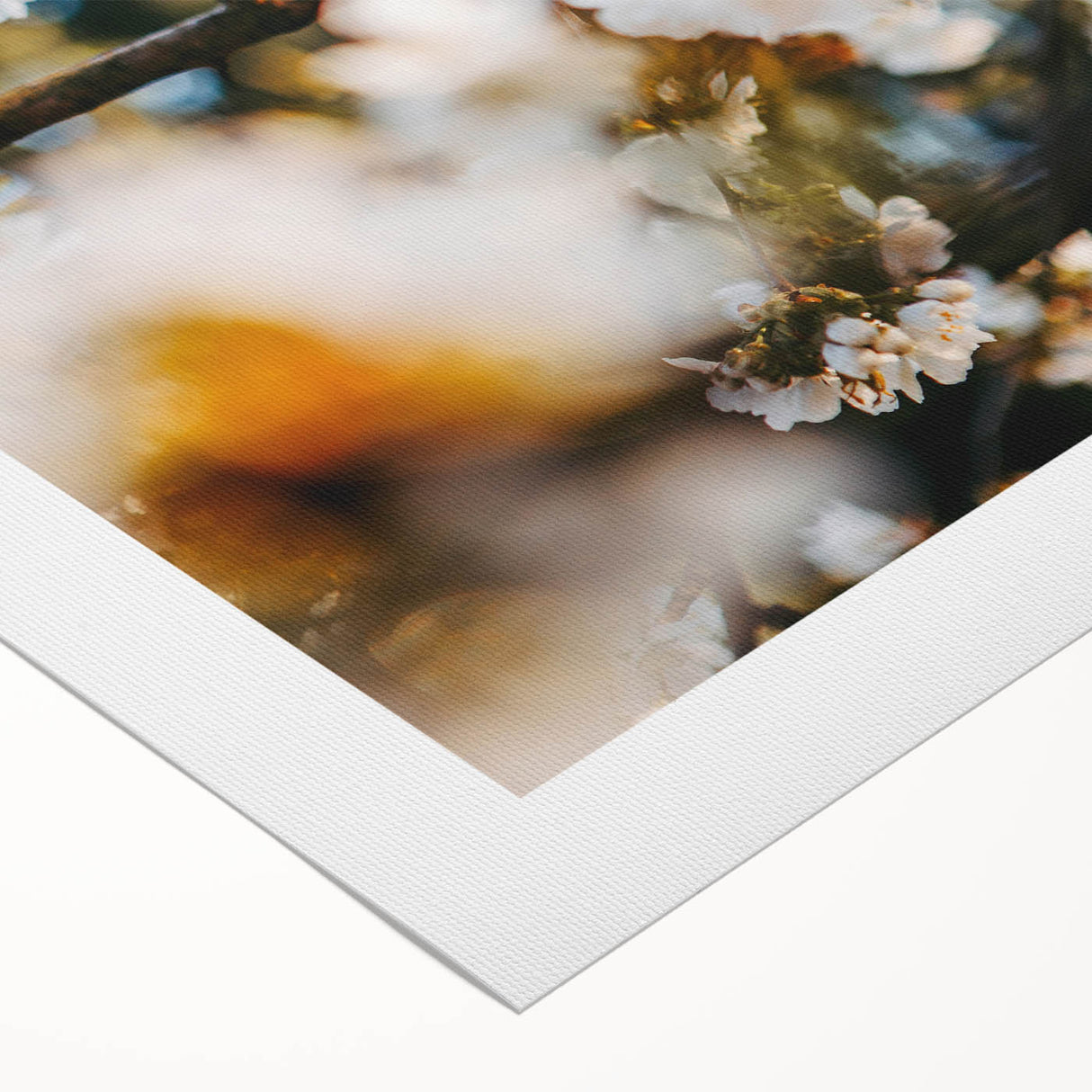 Art deco poster featuring stylized spring motifs in pastel shades on rolled canvas, suitable for dining room decor.
