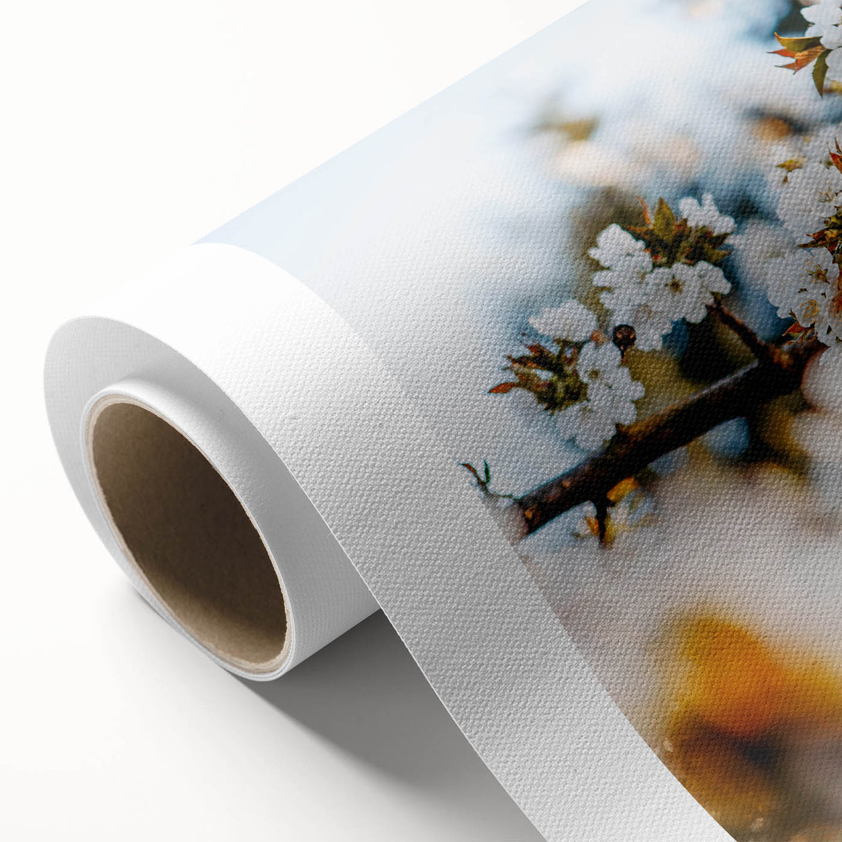 Art deco poster of spring season with soft pastel shades on rolled canvas, ideal for nursery wall art.