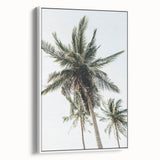 Extra large framed canvas featuring vintage poster art of a colorful summer scene, ideal for living room decor.