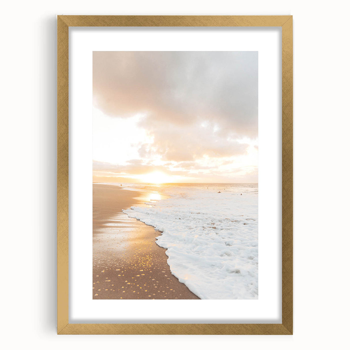 Extra large abstract art print featuring textured swirls in gold and white hues on canvas, ideal for living room decor.
