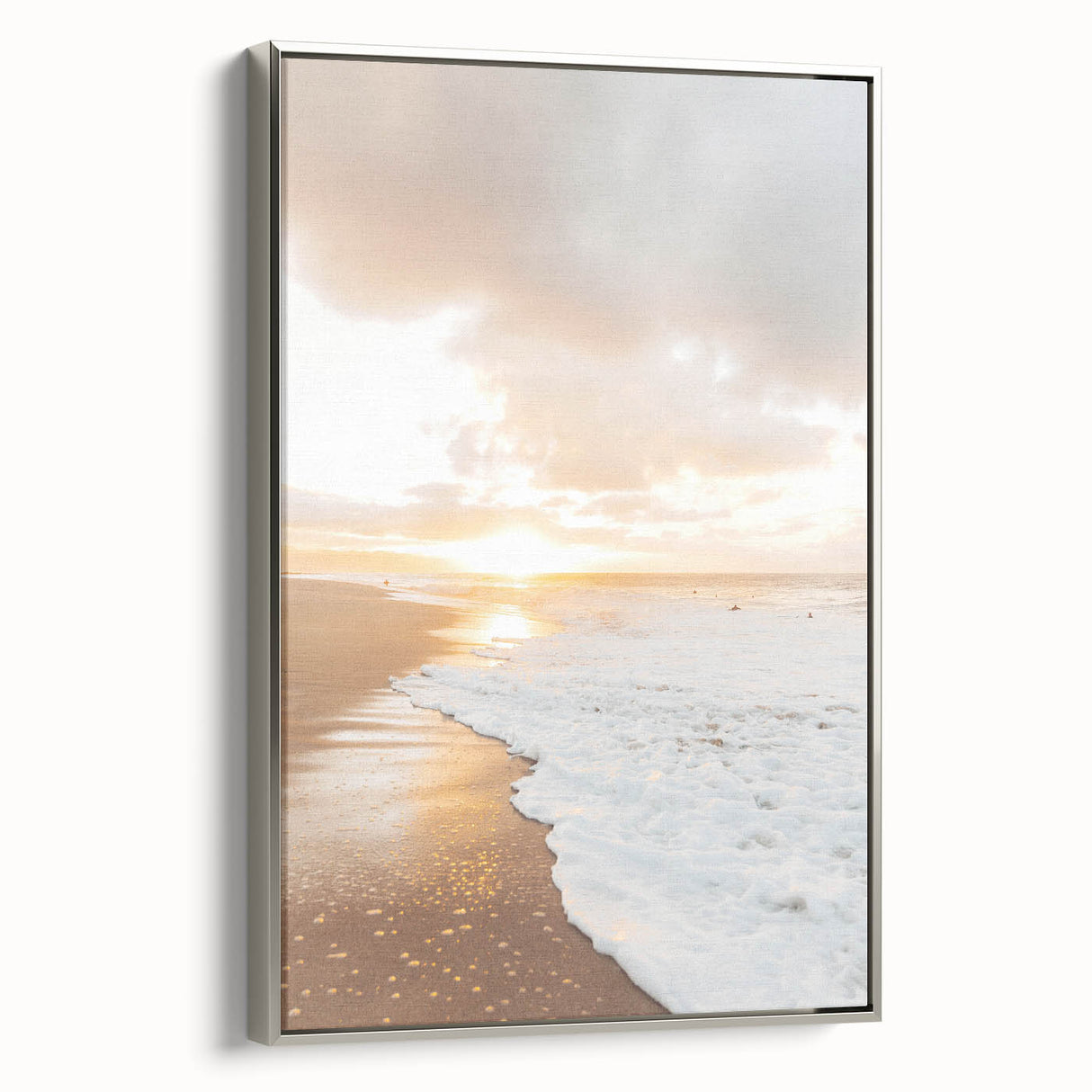 Landscape art painting featuring colorful trees and river on framed canvas, ideal for enhancing living room walls.