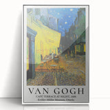 Mid-century modernist art depicting a Van Gogh-inspired scene on a white acrylic framed poster.