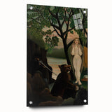 Modern Wall Art: Blue and White Abstract Shapes - Minimalist Design