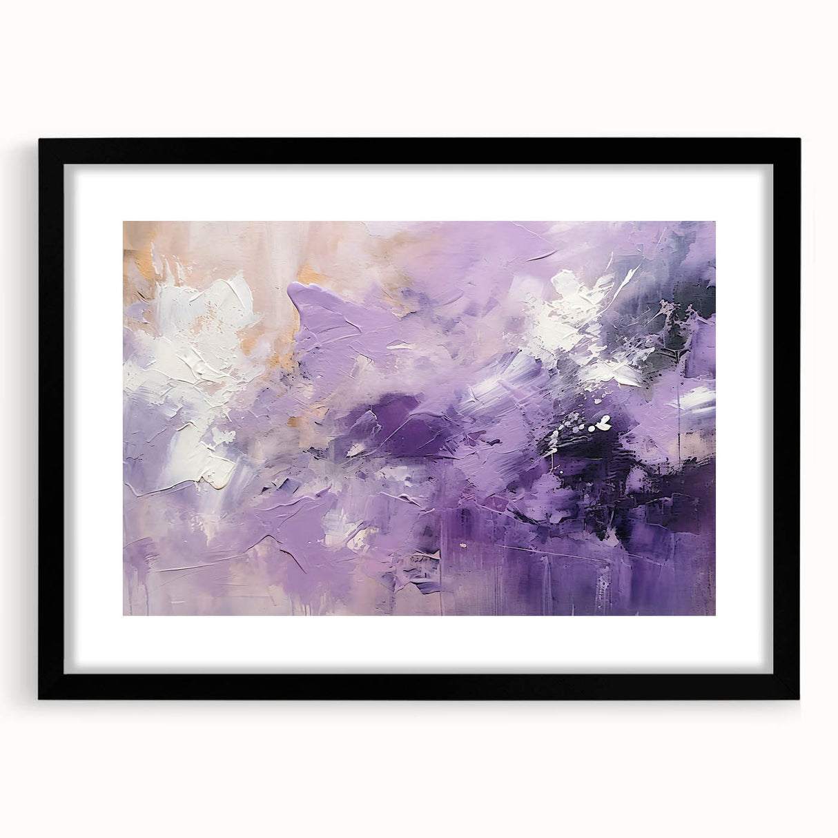 Abstract wall art featuring bold black strokes on a white background, framed with a sleek black mat. Designed to enhance modern interior decor, this piece adds a contemporary touch to any space. Ideal for art enthusiasts seeking unique home accents.