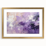 Abstract wall art featuring bold, colorful strokes in a gold frame with a white mat, ideal for modern home decor. Perfect for adding a touch of elegance to any space.