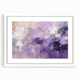 Abstract strokes wall art framed in white with a mat, showcasing vibrant colors and dynamic patterns, perfect for modern home decor. Adds a contemporary touch to any living space.