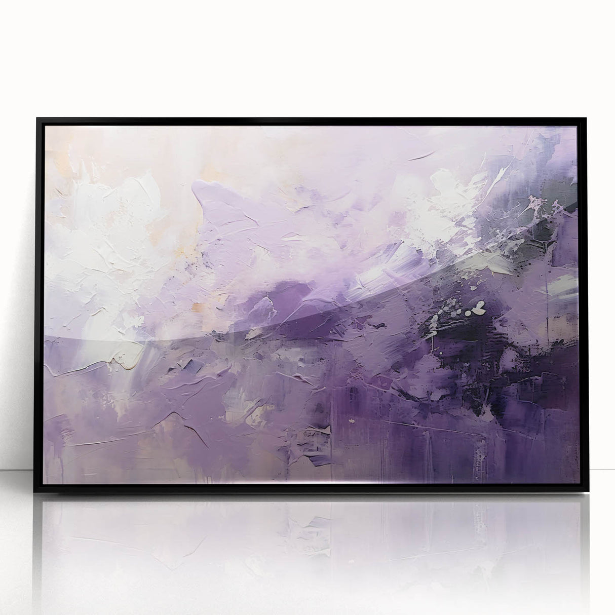 Framed abstract strokes wall art in black acrylic, showcasing dynamic brushwork and modern design, perfect for contemporary home decor and artistic expression.