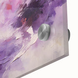 Close-up of abstract wall art featuring vibrant strokes of blue, green, and orange on acrylic glass, perfect for modern home decor. Ideal for creating a dynamic focal point in any living space or office.