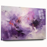 Abstract wall art print showcasing vibrant strokes in various colors, mounted in an acrylic glass frame with visible pins, perfect for modern decor.