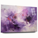 Abstract wall art featuring vibrant acrylic strokes in a dynamic composition, presented in a sleek glass frame, ideal for modern home decor.