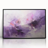 Framed black acrylic wall art featuring abstract strokes in varying shades of gray and white, designed to enhance modern interior decor with a sleek and contemporary look.