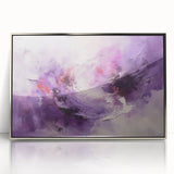 Framed wall art featuring abstract silver strokes on a white background, ideal for modern decor. Adds elegance and sophistication to any room.