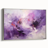 Framed abstract strokes wall art featuring silver accents, displayed in a stylish setting, perfect for modern home decor and artistic ambiance.