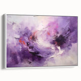 Framed canvas wall art showcasing abstract strokes in soft white and gray tones, creating a modern aesthetic perfect for contemporary home decor.