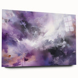 Abstract wall art featuring colorful strokes on acrylic glass, showcasing vibrant hues and a sleek side view. Ideal for modern decor and artistic spaces.