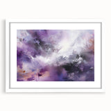 Abstract wall art featuring bold strokes in vibrant colors, framed with a white mat, showcasing an elegant design perfect for modern home decor. Ideal for adding a contemporary touch to living spaces or offices.