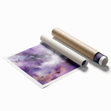 Abstract wall art print showcasing vibrant strokes of blue, orange, and yellow against a neutral background, perfect for modern home decor. Rolled and ready for framing.