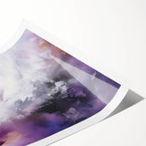 Abstract wall art print showcasing vibrant strokes of blue, yellow, and red on a textured canvas, rolled and ready for display, perfect for modern home decor.