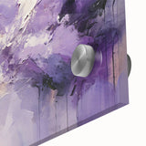 Close-up of a vibrant abstract strokes wall art piece, showcasing fluid acrylic designs in bold colors on glass. Ideal for modern decor, enhancing any space with artistic flair.