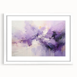 Abstract wall art featuring bold strokes in shades of blue, pink, and white, framed with a matte finish. Ideal for modern decor and enhancing any living space.