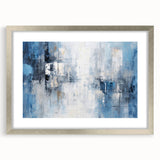 Abstract strokes wall art framed in silver, featuring a modern design with vibrant colors, perfect for enhancing contemporary home decor or office spaces.