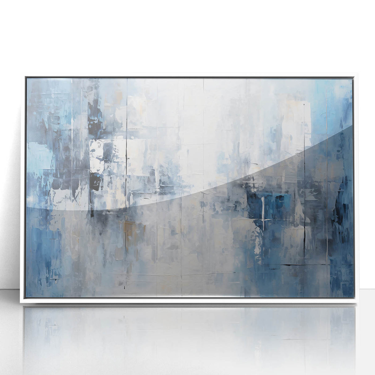 Framed abstract wall art featuring dynamic strokes in soft pastel colors, set against a white background, perfect for modern home decor and enhancing artistic spaces.