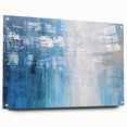 Abstract strokes wall art displayed in acrylic glass with a side view showcasing vibrant colors and unique patterns, ideal for modern home decor.