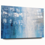 Abstract wall art featuring colorful strokes on acrylic glass, displayed in a side view to emphasize its sleek design and vibrant hues, perfect for modern decor.