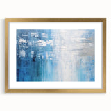 Abstract strokes wall art framed with a gold mat, showcasing vibrant colors and a modern design, perfect for contemporary home decor.