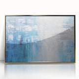 Framed wall art featuring abstract strokes in gold and black, showcasing a modern design that enhances contemporary decor in living spaces.