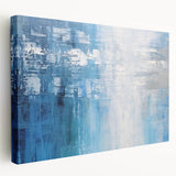 Stretched canvas artwork showcasing vibrant abstract strokes in bold colors, ideal for modern decor. Side view highlights the canvas depth and texture.