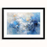 Abstract strokes wall art in a black frame with matting, showcasing vibrant colors and dynamic patterns, ideal for modern home decor and art enthusiasts.