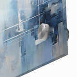 Close-up of abstract strokes wall art design on acrylic glass, showcasing vibrant colors and intricate patterns, ideal for modern home decor and artistic expression.