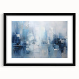 Abstract strokes wall art framed in black, showcasing vibrant colors and dynamic patterns. Ideal for modern home decor, adding a contemporary touch to any space.