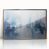 Framed abstract wall art featuring elegant gold strokes on a dark background, perfect for modern decor in living rooms or offices, enhancing aesthetic appeal.