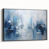Framed abstract strokes wall art in black tones, showcasing a contemporary design with smooth brushstrokes, perfect for modern home decor settings.