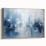 Framed canvas wall art showcasing abstract strokes in gold and earthy tones, highlighting a modern decor style. Ideal for adding elegance and depth to living spaces.