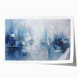 Abstract wall art print featuring dynamic strokes in vibrant colors, showcasing a modern artistic design. Rolled and packaged in a protective cardboard tube for delivery.