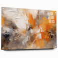 Abstract wall art featuring vibrant strokes in bold colors, mounted on acrylic glass with visible pins, showcasing a modern aesthetic perfect for contemporary decor.