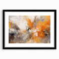 Abstract strokes wall art in a black frame with a mat, showcasing vibrant colors and dynamic patterns, perfect for modern home decor and artistic accents.
