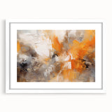 Abstract strokes wall art featuring a modern design with vibrant colors, framed in white with a mat, ideal for contemporary home decor enhancement.