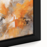 Framed abstract strokes wall art showcasing vibrant colors of blue, gold, and white on a textured canvas, ideal for modern home decor.