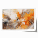 Abstract wall art print showcasing vibrant strokes in blue, orange, and yellow hues, rolled for easy framing, ideal for modern home decor.